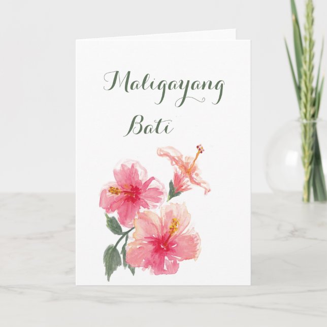 Birthday Card - Philippine Gumamela Hibiscus (Front)