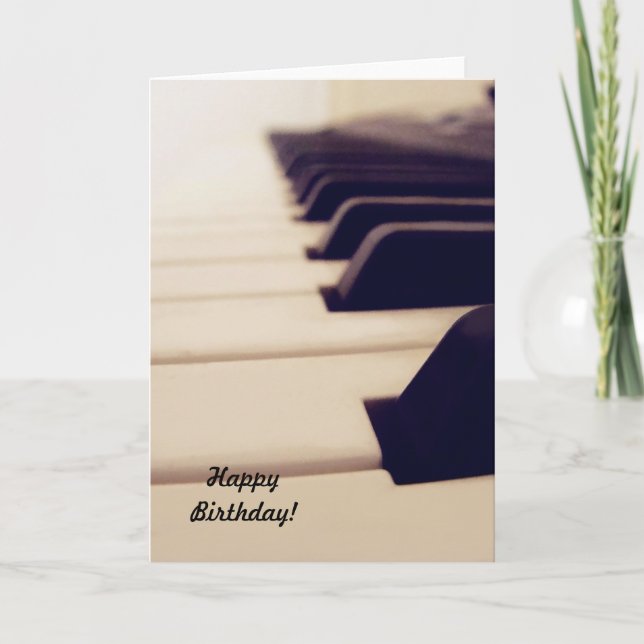 Birthday Card Piano Keys Photo (Front)