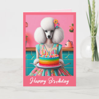 Birthday Card | Poodle Dog Birthday Cake 7 Candles
