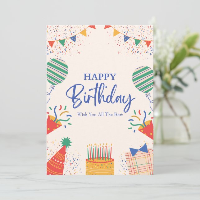 birthday card printable - birthday greeting online (Standing Front)