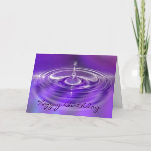 Birthday Card - Purple Water Drop