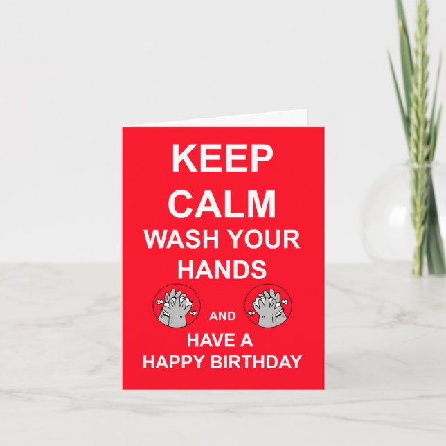 Birthday Card Quarantine coronaviris Keep Calm Wa (Front)