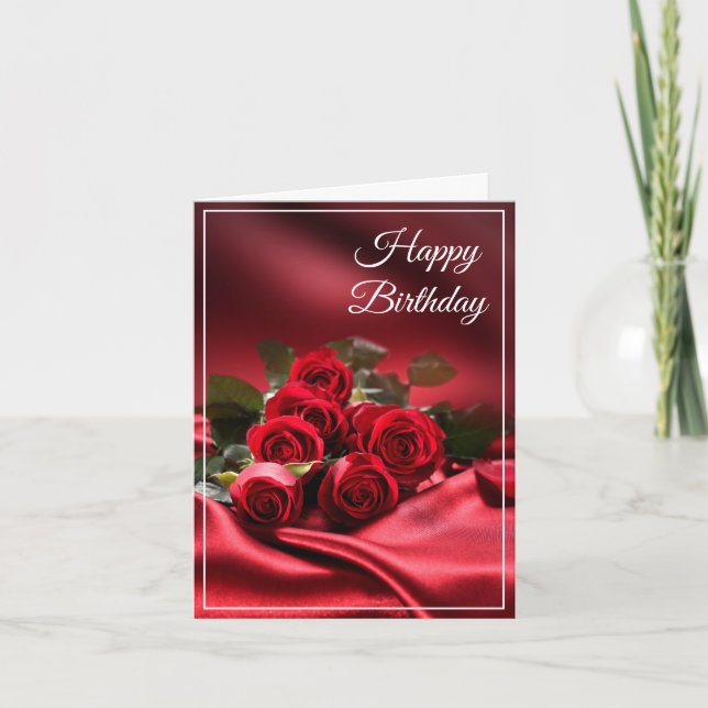 Birthday Card -Red Roses (Front)