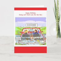 Birthday card Sat Nav joke