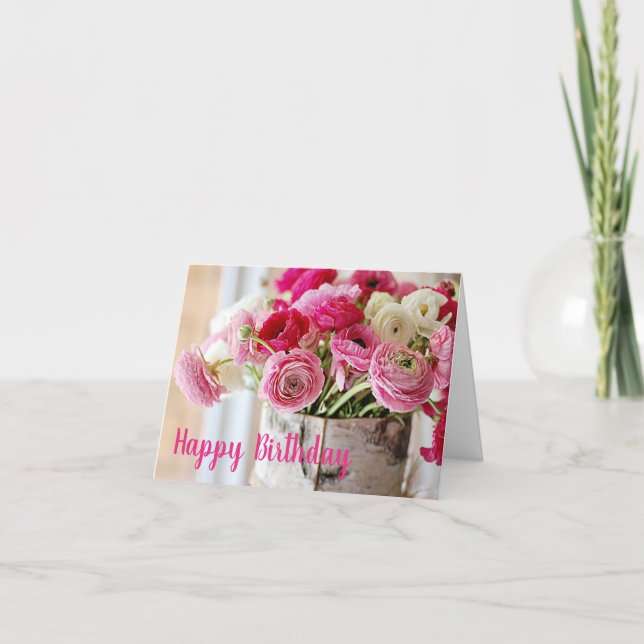 Birthday Card - Shabby Chic Bouquet (Front)