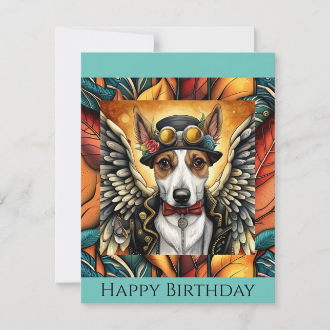 Birthday card steampunk dog birthday card (Front)