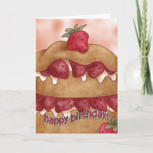 Birthday Card - Strawberry Cake