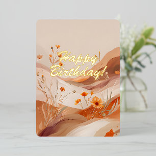 Birthday Card Stylish Floral Abstract Background