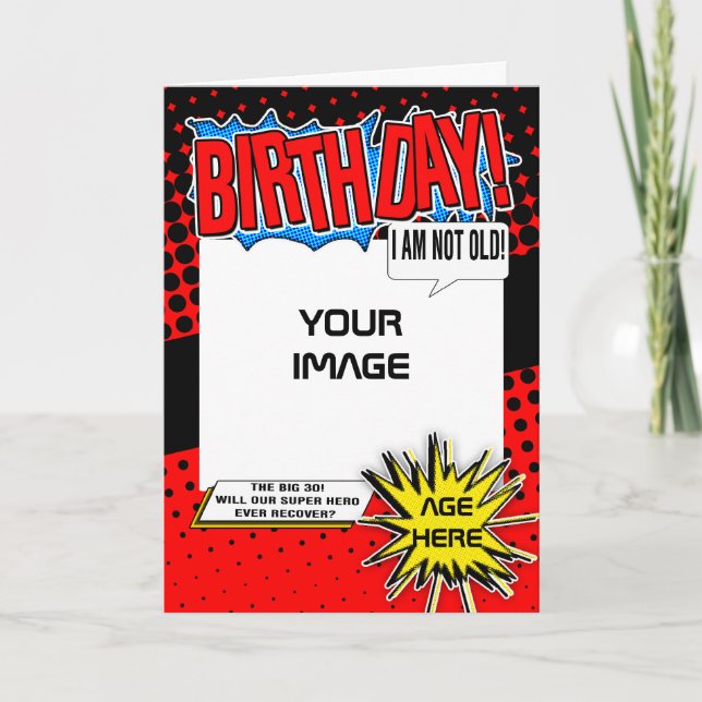 Birthday Card - Superhero Comic Spoof (Front)