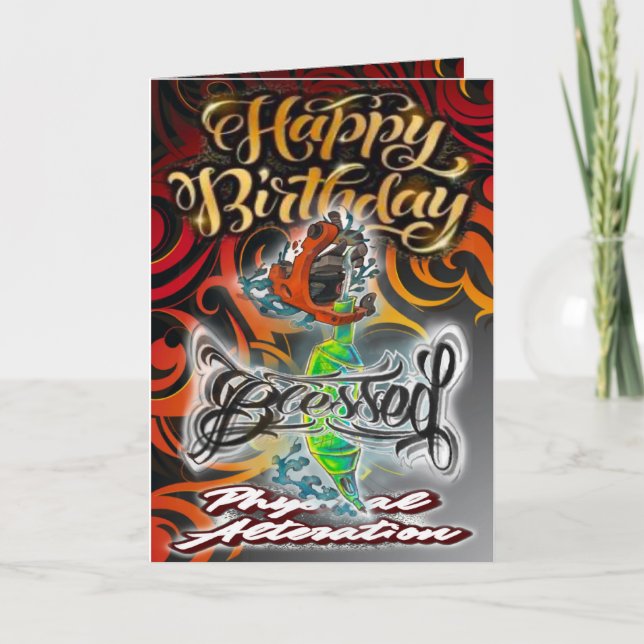 Birthday card tattoo machine (Front)