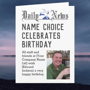 Birthday Card to Personalise with Name Choice