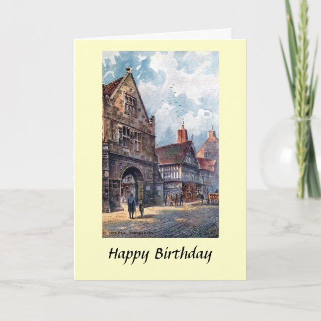 Birthday Card - Town Hall, Shrewsbury, Shropshire (Front)