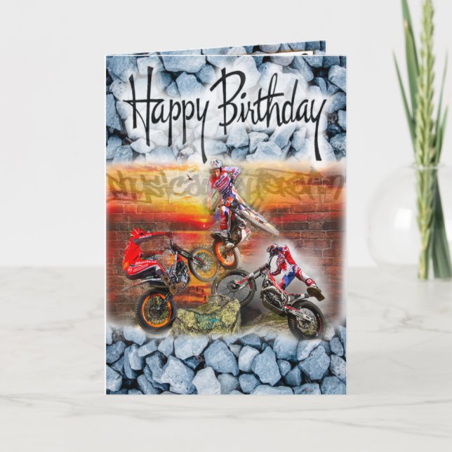 Birthday card trial bikes (Front)