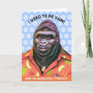 Birthday Card Vain Gorilla design.
