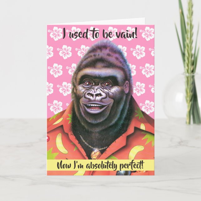 Birthday Card Vain Gorilla design. (Front)