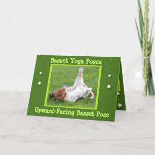 Birthday Card w/Funny Basset Hound Yoga Poses