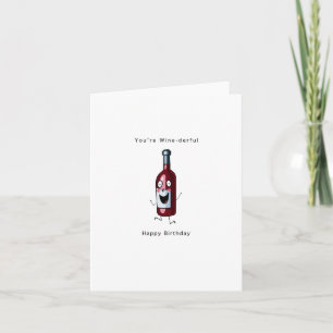 Birthday Card, wine themed card. Birthday card