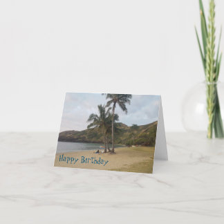 Birthday card with a beach scene.