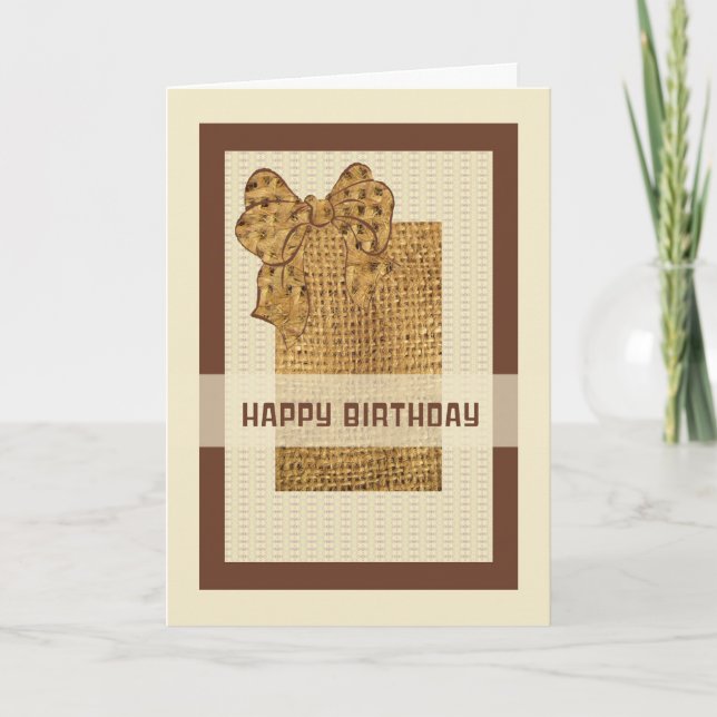 Birthday Card with a Burlap Design (Front)