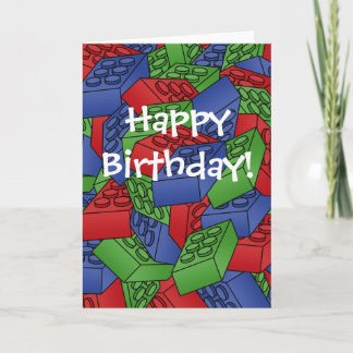 Birthday Card with a Pile of Building Blocks
