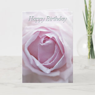 Birthday card with a pink rose