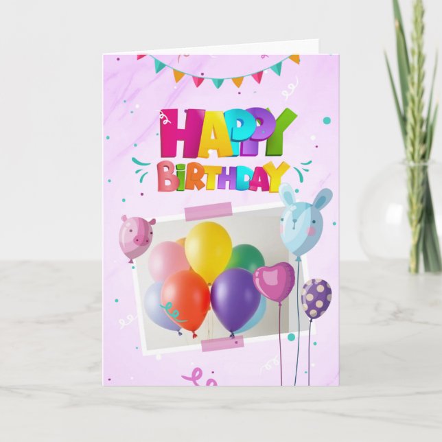 Birthday Card with Balloons  (Front)