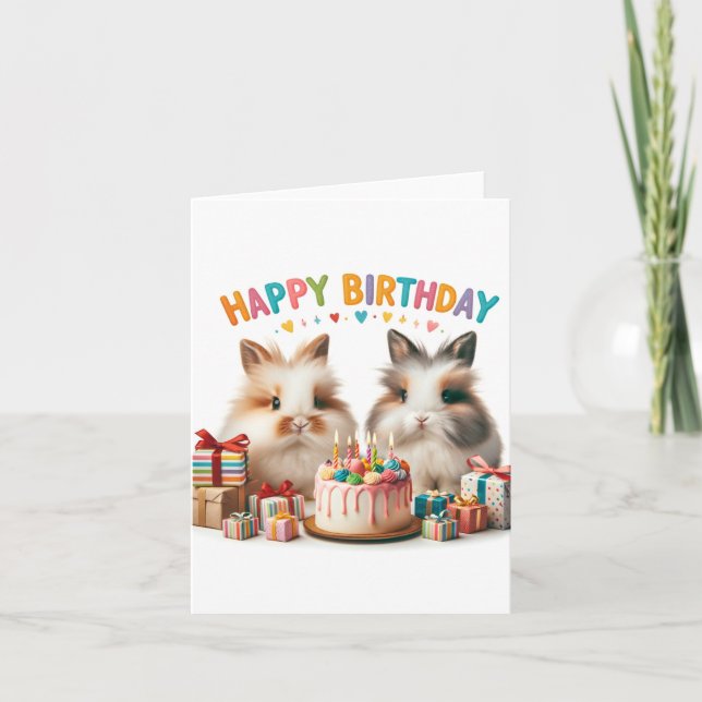 Birthday card with bunnies (Front)