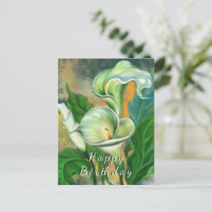 Birthday Card with Calla Lily Flowers