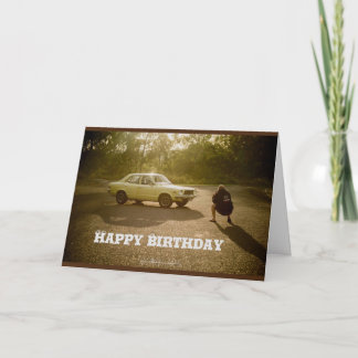 Birthday card with car