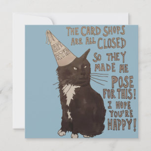 Birthday Card With Cat for COVID19 Lockdown