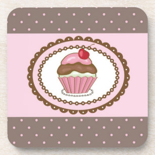 Birthday card with cupcake coaster
