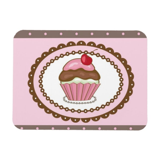 Birthday card with cupcake magnet (Horizontal)