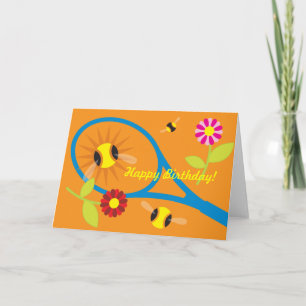 Birthday card with cute tennis design