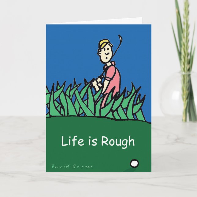 Birthday card with golfer illustration (Front)
