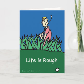 Birthday card with golfer illustration