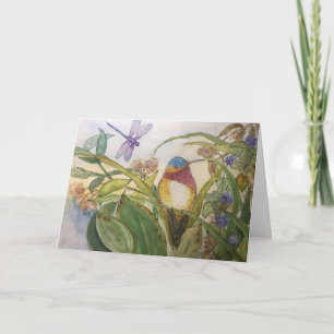 Birthday Card with Hummingbird