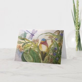 Birthday Card with Hummingbird