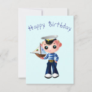 Birthday Card with Little Sailor Boy