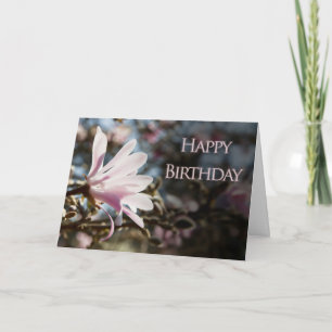 Birthday card with magnolia