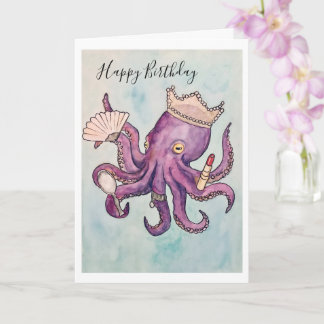 Birthday card with octopus design