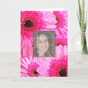 Birthday card with pink daisies