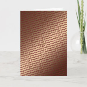 Birthday card with repeating self-coloured text