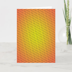 Birthday card with repeating text