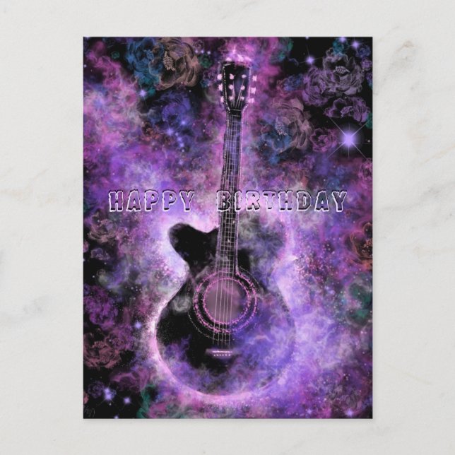 Birthday Card with Romantic Guitar Music (Front)
