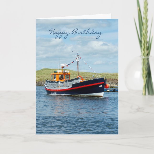 Birthday Card With Tour Boat - Boat Birthday Card (Front)