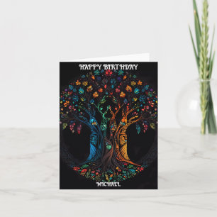 Birthday Card with Tree in full colour Invitation