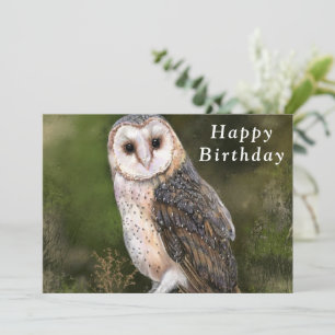 Birthday Card with Western Barn Owl