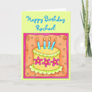 Birthday Card with Yellow Cake
