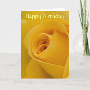 Birthday Card - Yellow Rose Flower