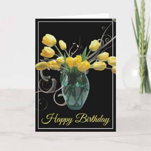 Birthday Card-Yellow Tulips Card